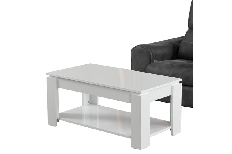 Soffbord Skoglund 104 cm med Förvaring Hylla - Vit - Möbler - Bord & matgrupp - Soffbord