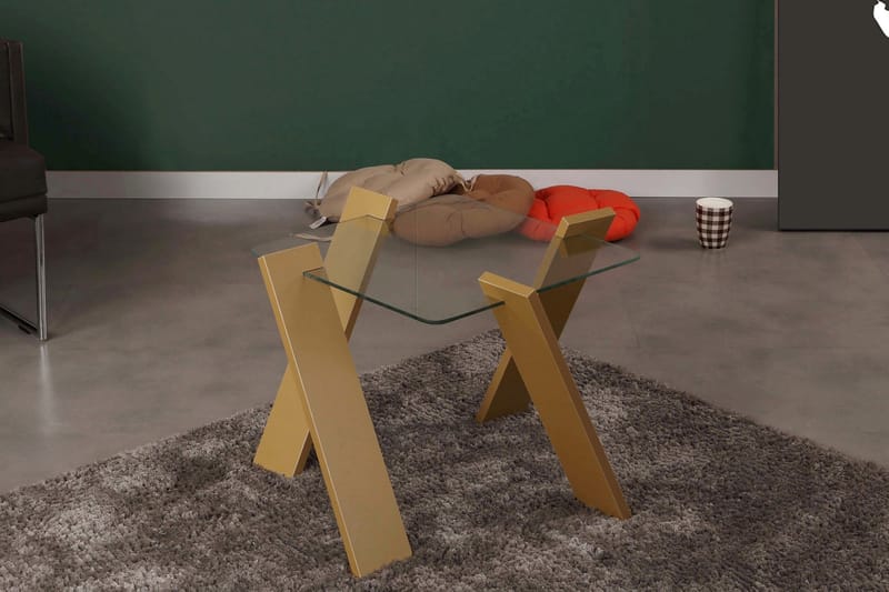 Soffbord Skoglund Mini 57 cm - Glas/Senapsgul - Möbler - Bord & matgrupp - Soffbord
