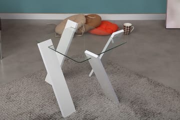 Soffbord Skoglund Mini 57 cm - Glas/Vit - Möbler - Bord & matgrupp - Soffbord