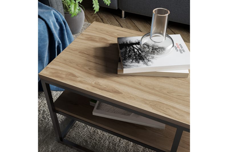 Soffbord Slottet 110 cm med Förvaring Hylla - Brun/Svart - Möbler - Bord & matgrupp - Soffbord