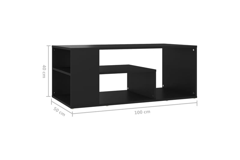 Soffbord svart 100x50x40 cm spånskiva - Svart - Soffbord