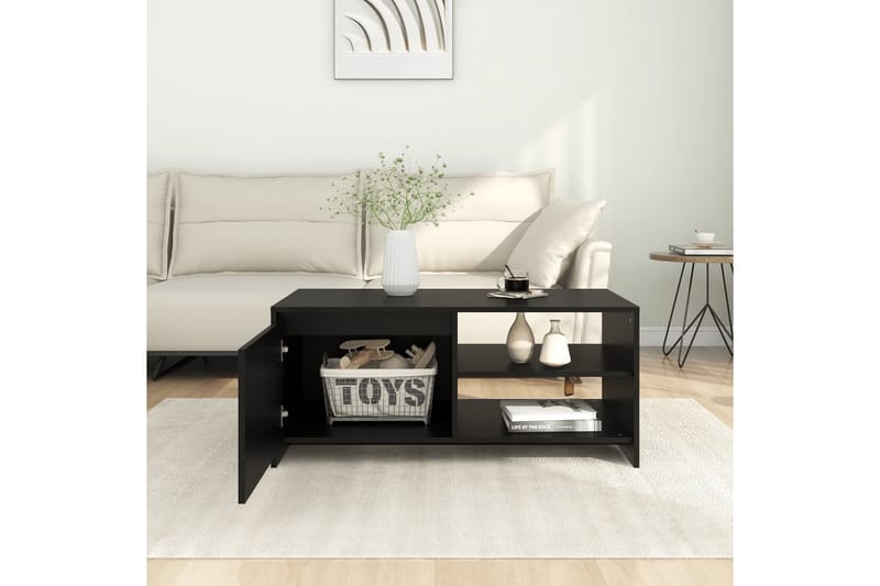 Soffbord svart 102x50x45 cm konstruerat trä - Svart - Soffbord