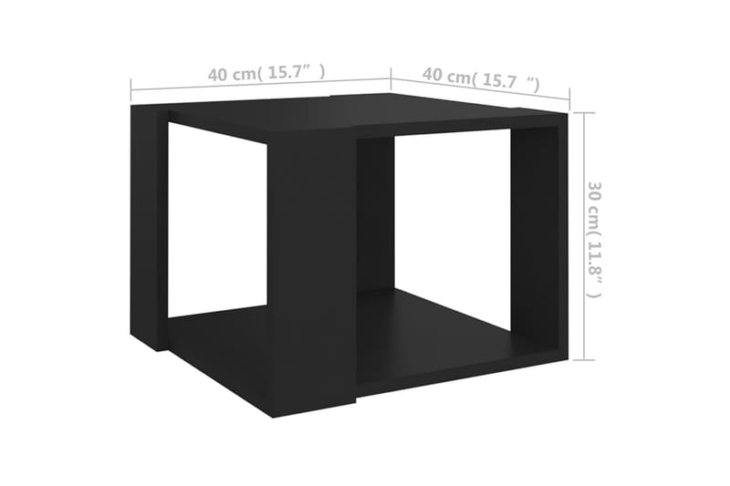 Soffbord svart 40x40x30 cm spånskiva - Svart - Soffbord