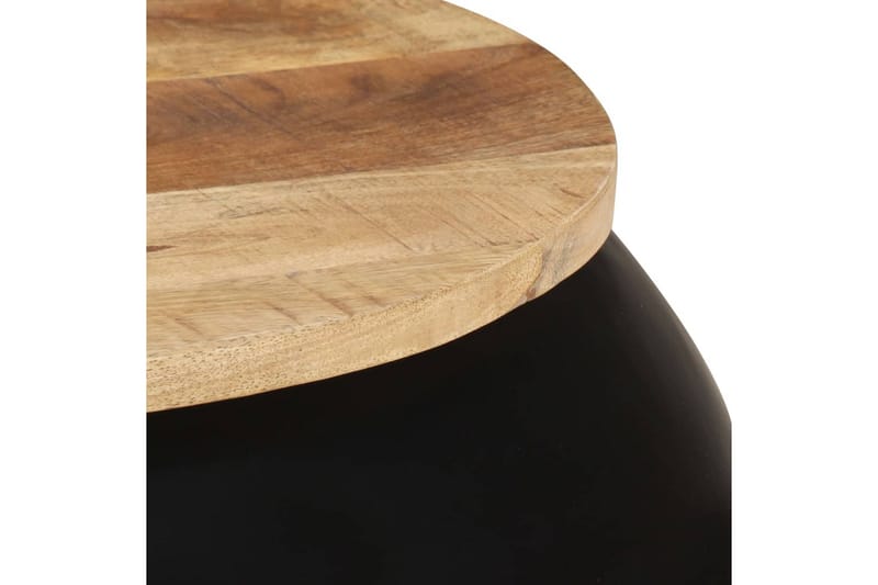 Soffbord svart 68x68x30 cm massivt mangoträ - Brun - Soffbord