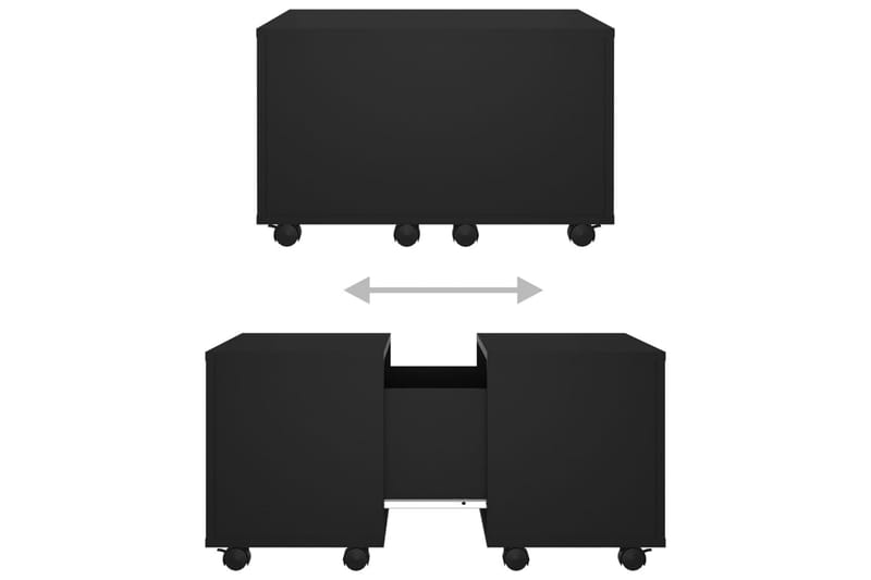 Soffbord svart högglans 60x60x38 cm spånskiva - Svart - Soffbord
