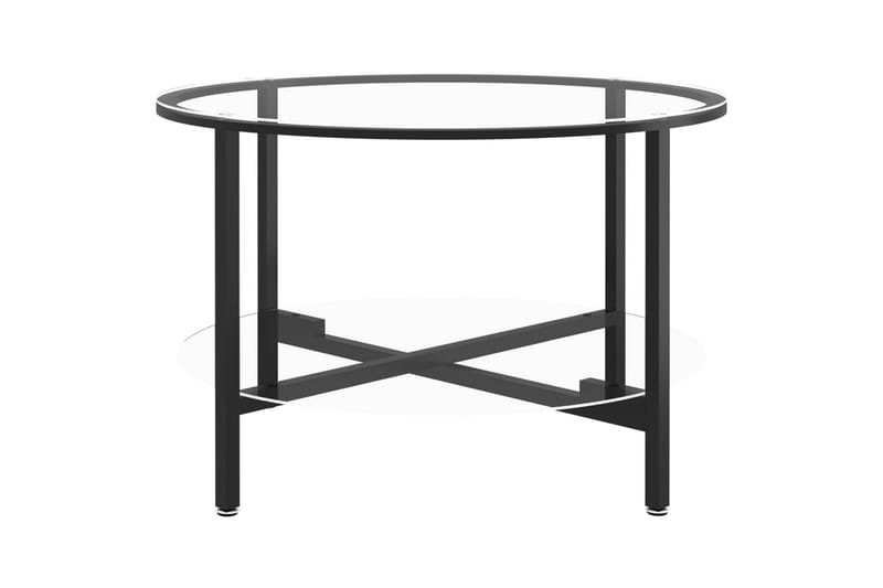 Soffbord svart och transparent 70 cm härdat glas - Svart - Soffbord