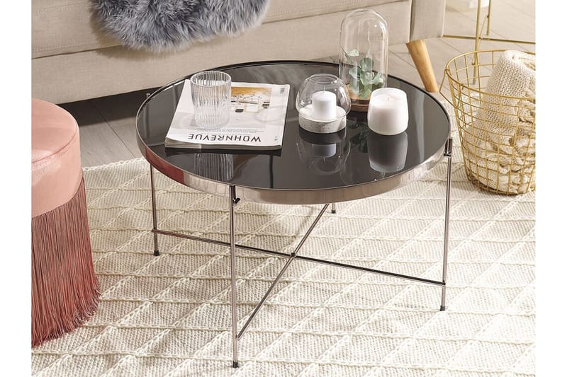Soffbord Taiylor 63 cm Runt - Glas/Silver - Möbler - Bord & matgrupp - Soffbord