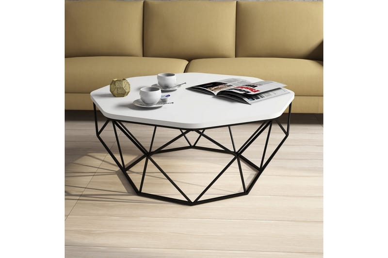 Soffbord Tanamo 90 cm Kantigt - Vit/Svart - Möbler - Bord & matgrupp - Soffbord
