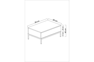 Soffbord Tejmon 90 cm - Vit/Grå - Möbler - Bord & matgrupp - Soffbord