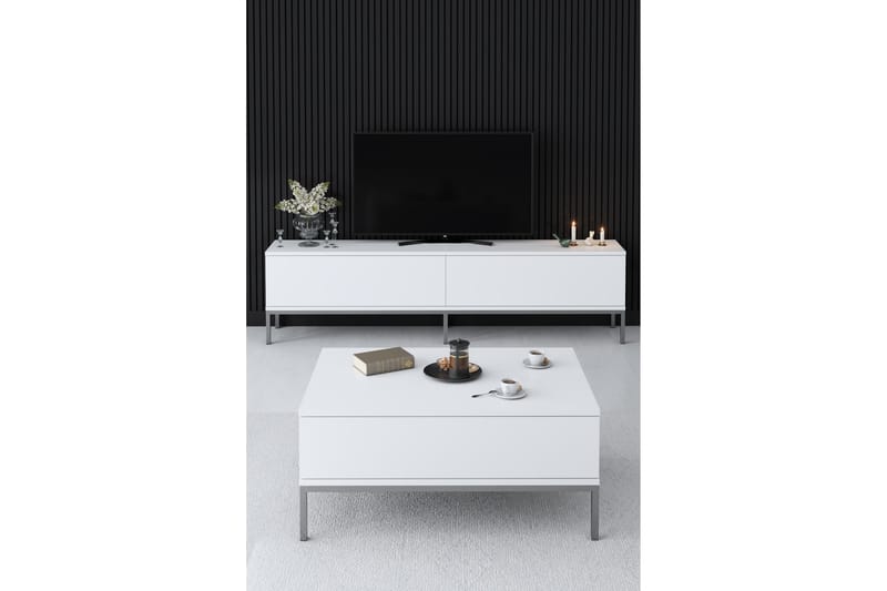 Soffbord Tejmon 90 cm - Vit/Grå - Möbler - Bord & matgrupp - Soffbord