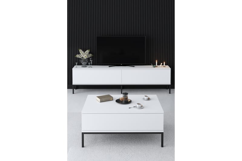 Soffbord Tejmon 90 cm - Vit/Svart - Soffbord