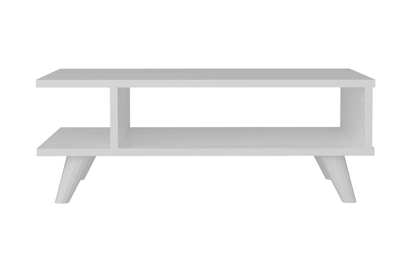 Soffbord Tessie 80 cm med Förvaring Hylla - Vit - Soffbord