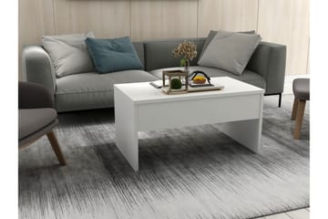 Soffbord Tessie 90 cm Höj- och Sänkbar med Förvaring - Vit - Möbler - Bord & matgrupp - Soffbord