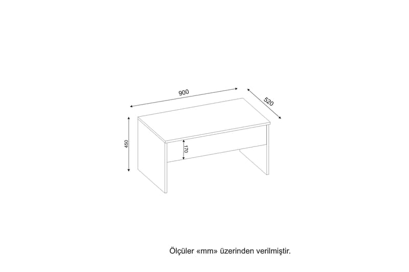 Soffbord Tessie 90 cm Höj- och Sänkbar med Förvaring - Vit - Soffbord