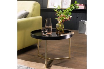Soffbord Tilesha 59 cm Runt - Svart/Guld - Möbler - Bord & matgrupp - Soffbord
