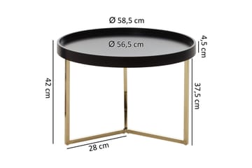 Soffbord Tilesha 59 cm Runt - Svart/Guld - Möbler - Bord & matgrupp - Soffbord
