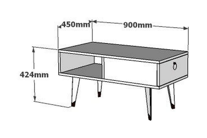 Soffbord TILST 90x42,4x90 cm - Svart/Vit - Soffbord