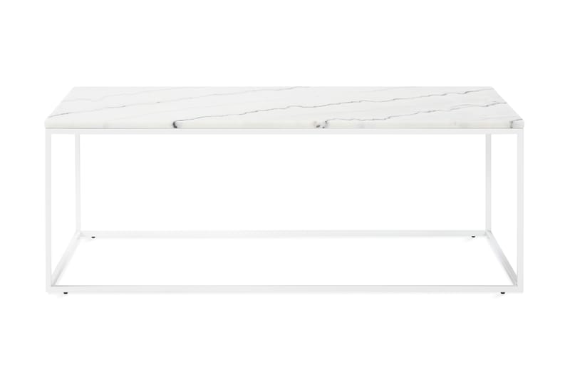 Soffbord Titania 120 cm Marmor - Vit - Marmorbord - Soffbord