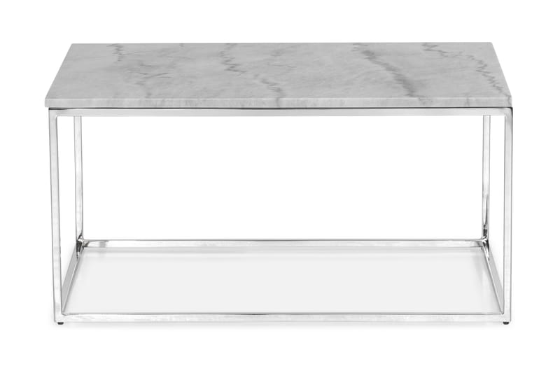 Soffbord Titania 90 cm Marmor - Grå/Krom - Marmorbord - Soffbord