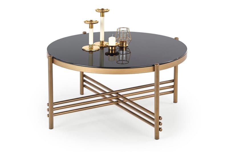 Soffbord Tonicello 80 cm Runt - Svart/Guld - Möbler - Bord & matgrupp - Soffbord