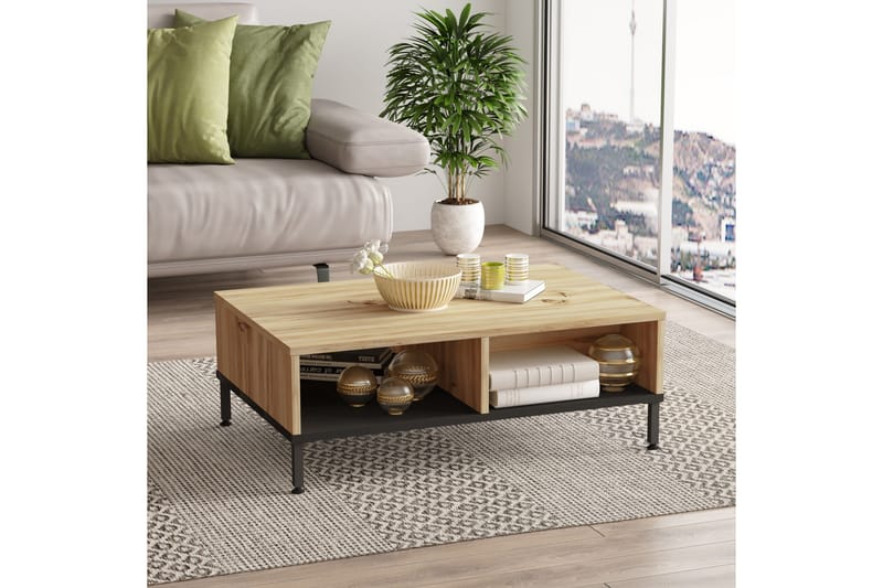 Soffbord Troter 90 cm - Natur/Svart - Möbler - Bord & matgrupp - Soffbord