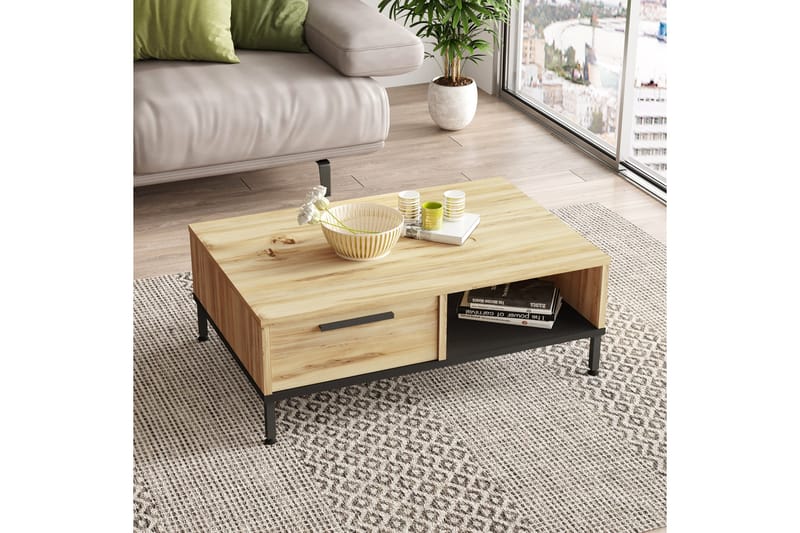 Soffbord Troter 90 cm - Natur/Svart - Möbler - Bord & matgrupp - Soffbord