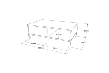 Soffbord Troter 90 cm - Natur/Svart - Möbler - Bord & matgrupp - Soffbord