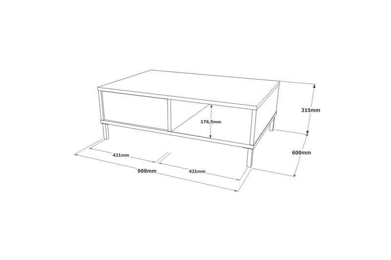 Soffbord Troter 90 cm - Natur/Svart - Möbler - Bord & matgrupp - Soffbord