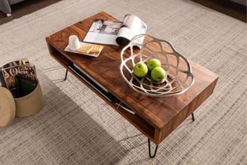 Soffbord Trubiano 100 cm - Massivt Trä/Svart - Möbler - Bord & matgrupp - Soffbord