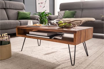 Soffbord Trubiano 100 cm - Massivt Trä/Svart - Möbler - Bord & matgrupp - Soffbord