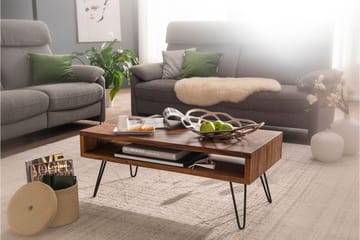 Soffbord Trubiano 100 cm - Massivt Trä/Svart - Möbler - Bord & matgrupp - Soffbord