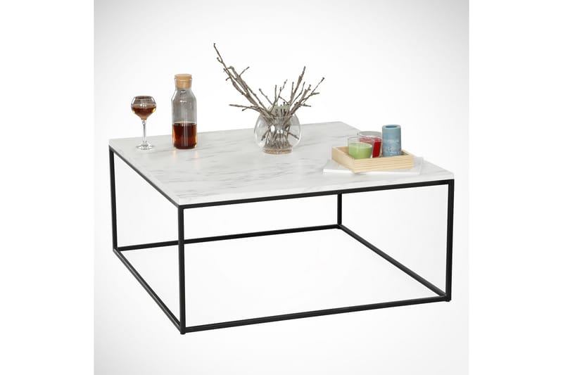 Soffbord Ubbeboda 75 cm Marmormönster - Vit/Svart - Möbler - Bord & matgrupp - Soffbord
