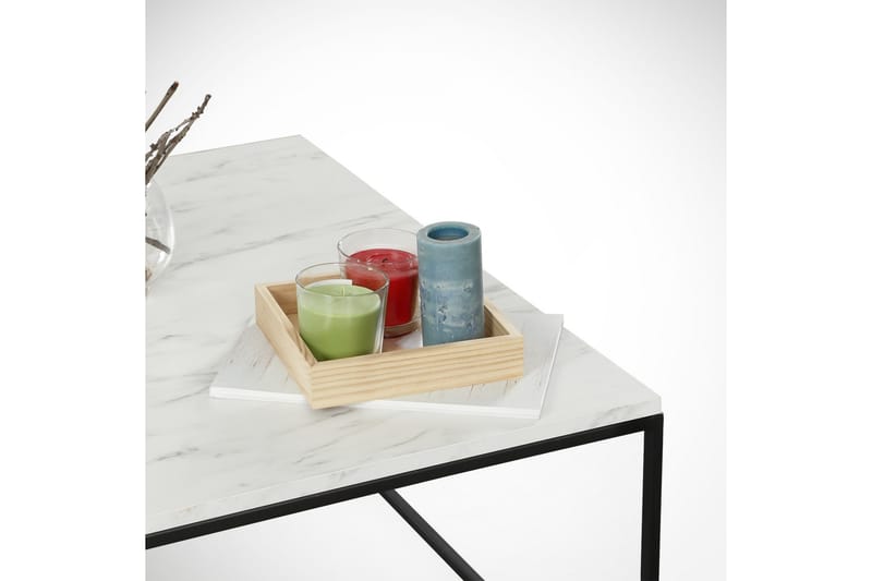 Soffbord Ubbeboda 75 cm Marmormönster - Vit/Svart - Möbler - Bord & matgrupp - Soffbord