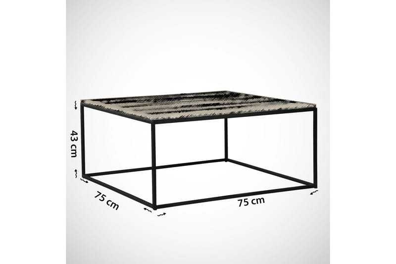 Soffbord Ubbeboda 75 cm Marmormönster - Vit/Svart - Marmorbord - Soffbord