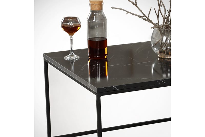 Soffbord Ubbeboda 95 cm Marmormönster Ribbor - Svart - Möbler - Bord & matgrupp - Soffbord