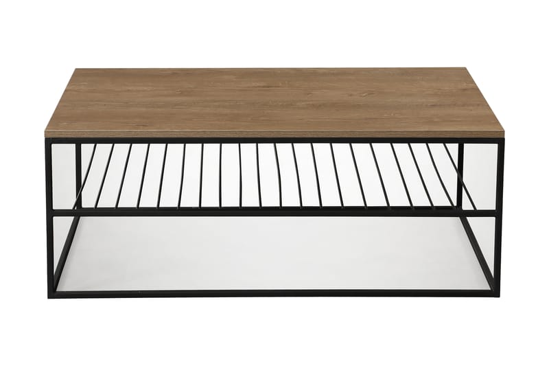 Soffbord Ubbeboda 95 cm med Hyllor Ribbor - Brun/Ek - Möbler - Bord & matgrupp - Soffbord