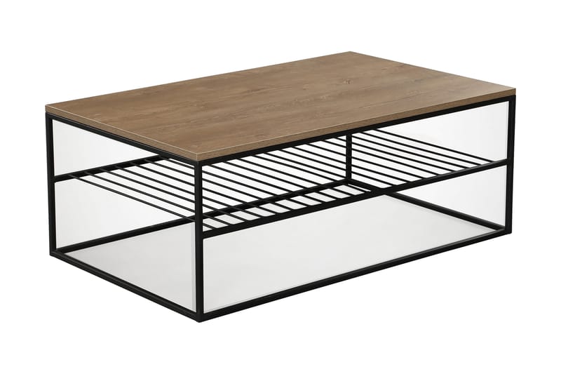 Soffbord Ubbeboda 95 cm med Hyllor Ribbor - Brun/Ek - Möbler - Bord & matgrupp - Soffbord