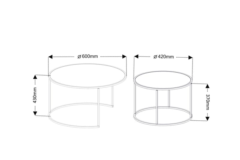 Soffbord Urayasu 60 cm - Svart - Soffbord