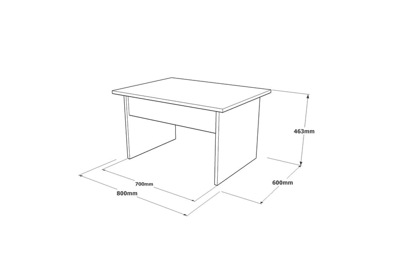 Soffbord Urgby 80 cm - Brun/Betonggrå/Antracit - Soffbord