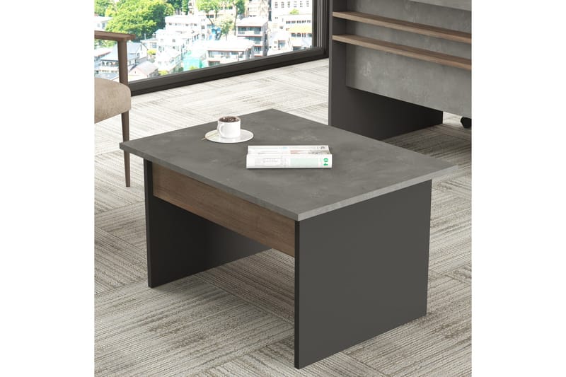 Soffbord Urgby 80 cm - Brun/Betonggrå/Antracit - Möbler - Bord & matgrupp - Soffbord