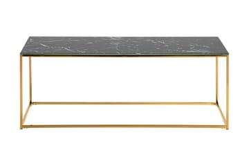 Soffbord Valeria 120 cm Marmormönster - Glas/Svart/Mässing - Möbler - Bord & matgrupp - Soffbord