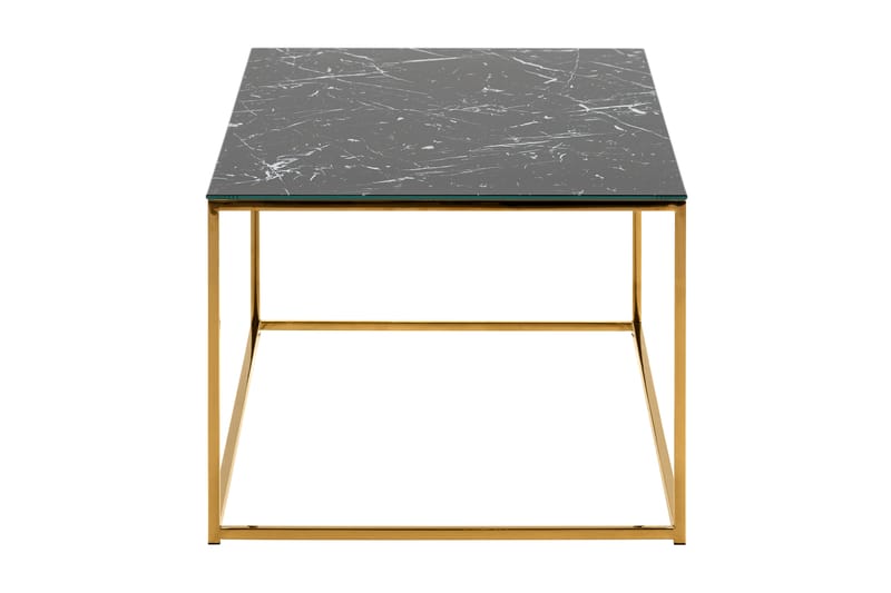 Soffbord Valeria 120 cm Marmormönster - Glas/Svart/Mässing - Möbler - Bord & matgrupp - Soffbord