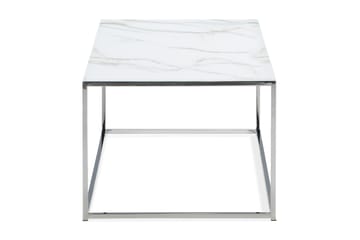 Soffbord Valeria 120 cm Marmormönster - Marmormönster/Vit/Krom - Möbler - Bord & matgrupp - Soffbord