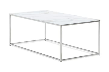 Soffbord Valeria 120 cm Marmormönster - Marmormönster/Vit/Krom - Möbler - Bord & matgrupp - Soffbord