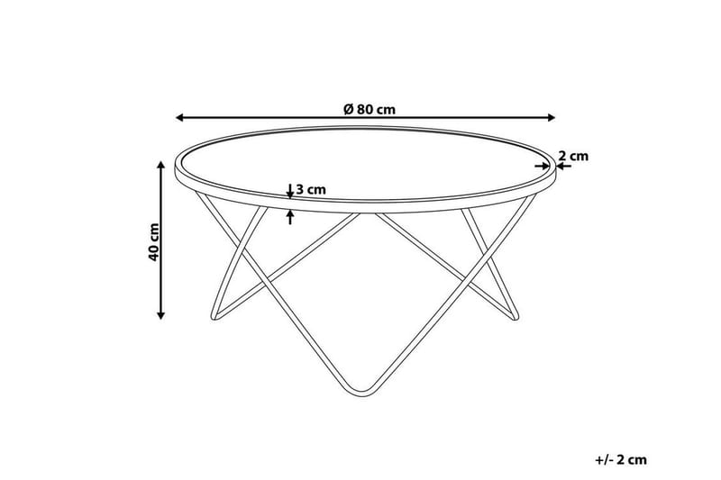 Soffbord Vanlaarhoven 80 cm Runt Marmormönster - Glas/Vit/Guld - Möbler - Bord & matgrupp - Soffbord