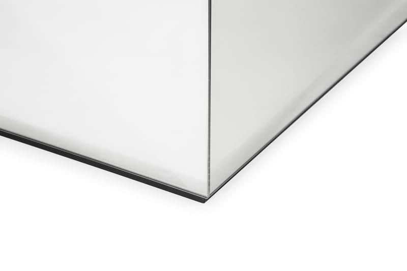 Soffbord Vathy 110 cm Marmormönster - Spegel/Glas/Svart - Marmorbord - Soffbord