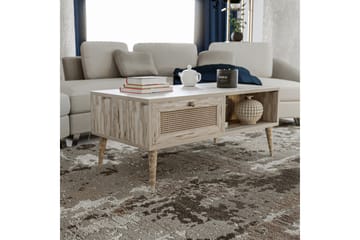 Soffbord Vergale 97 cm med Förvaring Hylla + 2 Lådor - Natur - Möbler - Bord & matgrupp - Soffbord