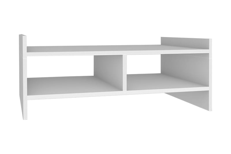 Soffbord Vernus 90 cm med Förvaring Hyllor - Vit - Soffbord