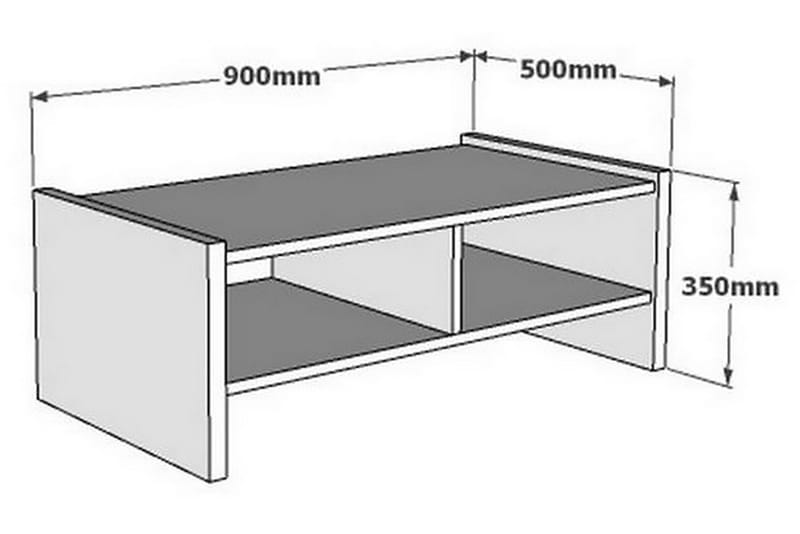 Soffbord Vernus 90 cm med Förvaring Hyllor - Vit - Soffbord