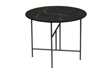 Soffbord Viboda 60 cm Runt Marmormönster - Svart - Möbler - Bord & matgrupp - Soffbord